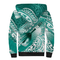 Personalised New Zealand Aotearoa Darts Masters Sherpa Hoodie Maori Art Tattoo with Tribal Dart Symbol Teal Color - Polynesian Pride
