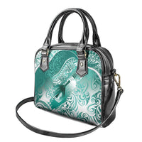 Personalised New Zealand Aotearoa Darts Masters Shoulder Handbag Maori Art Tattoo with Tribal Dart Symbol Teal Color - Polynesian Pride