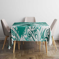 Personalised New Zealand Aotearoa Darts Masters Tablecloth Maori Art Tattoo with Tribal Dart Symbol Teal Color - Polynesian Pride