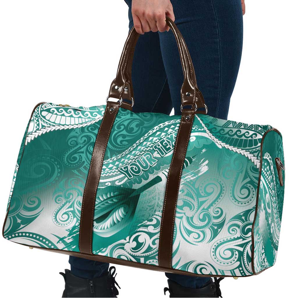 Personalised New Zealand Aotearoa Darts Masters Travel Bag Maori Art Tattoo with Tribal Dart Symbol Teal Color - Polynesian Pride