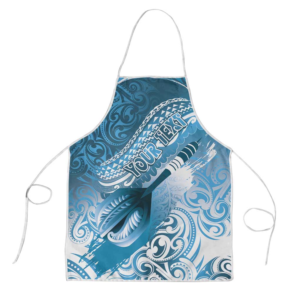 Personalised New Zealand Aotearoa Darts Masters Apron Maori Art Tattoo with Tribal Dart Symbol Blue - Polynesian Pride
