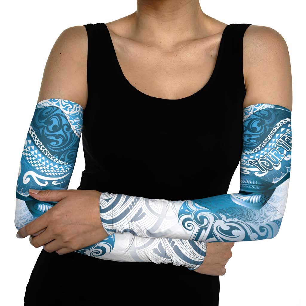 Personalised New Zealand Aotearoa Darts Masters Arm Sleeves Maori Art Tattoo with Tribal Dart Symbol Blue - Polynesian Pride