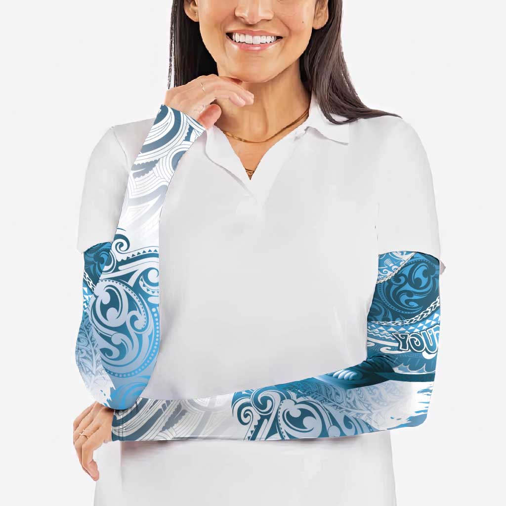 Personalised New Zealand Aotearoa Darts Masters Arm Sleeves Maori Art Tattoo with Tribal Dart Symbol Blue - Polynesian Pride