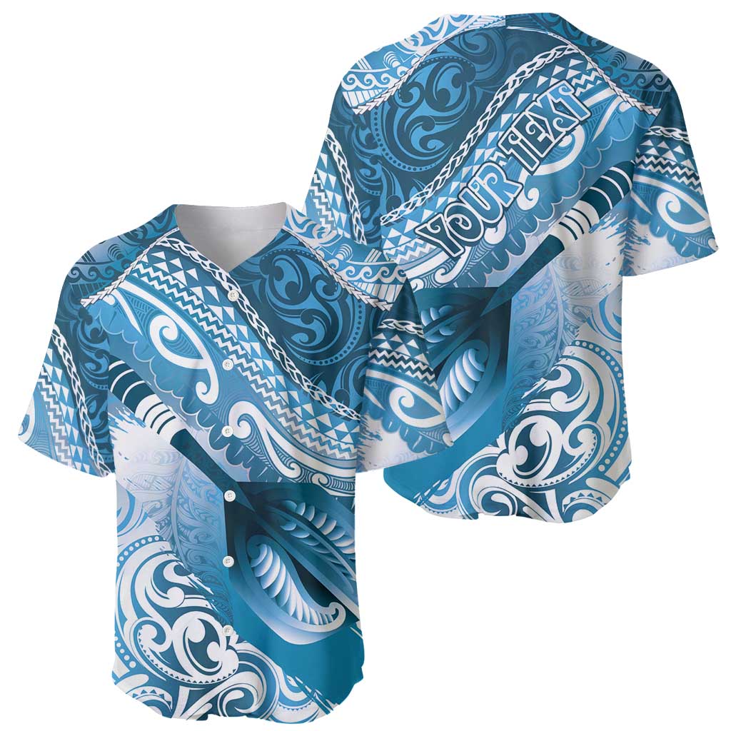 Personalised New Zealand Aotearoa Darts Masters Baseball Jersey Maori Art Tattoo with Tribal Dart Symbol Blue LT03 - Polynesian Pride