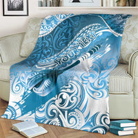 Personalised New Zealand Aotearoa Darts Masters Blanket Maori Art Tattoo with Tribal Dart Symbol Blue - Polynesian Pride