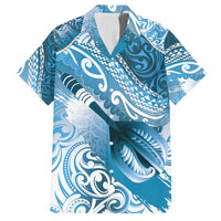 Personalised New Zealand Aotearoa Darts Masters Family Matching Tank Maxi Dress and Hawaiian Shirt Maori Art Tattoo with Tribal Dart Symbol Blue - Polynesian Pride