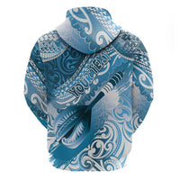 Personalised New Zealand Aotearoa Darts Masters Hoodie Maori Art Tattoo with Tribal Dart Symbol Blue - Polynesian Pride