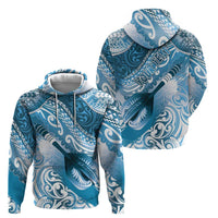 Personalised New Zealand Aotearoa Darts Masters Hoodie Maori Art Tattoo with Tribal Dart Symbol Blue - Polynesian Pride