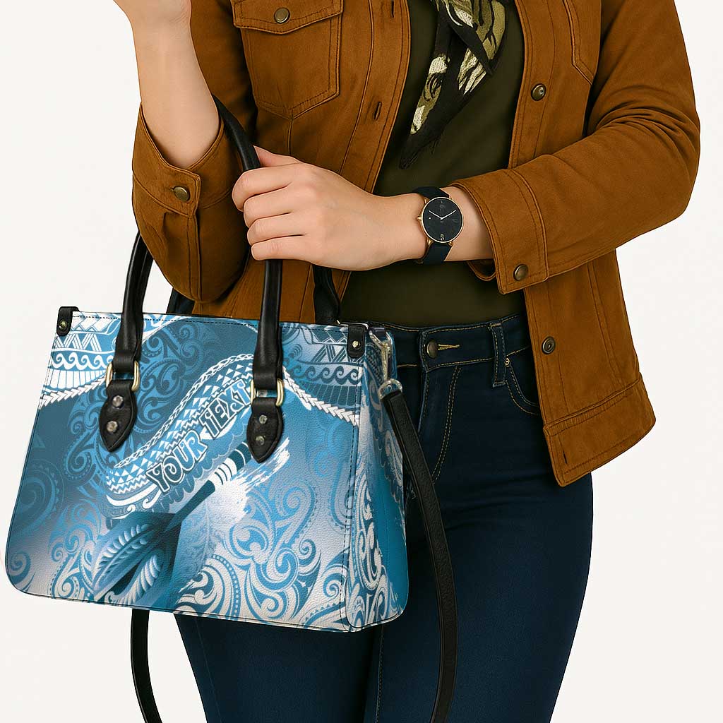 Personalised New Zealand Aotearoa Darts Masters Leather Bag Maori Art Tattoo with Tribal Dart Symbol Blue - Polynesian Pride