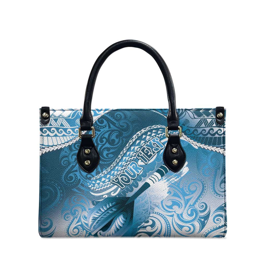 Personalised New Zealand Aotearoa Darts Masters Leather Bag Maori Art Tattoo with Tribal Dart Symbol Blue - Polynesian Pride