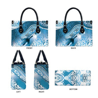 Personalised New Zealand Aotearoa Darts Masters Leather Bag Maori Art Tattoo with Tribal Dart Symbol Blue - Polynesian Pride