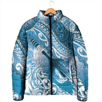 Personalised New Zealand Aotearoa Darts Masters Padded Jacket Maori Art Tattoo with Tribal Dart Symbol Blue - Polynesian Pride