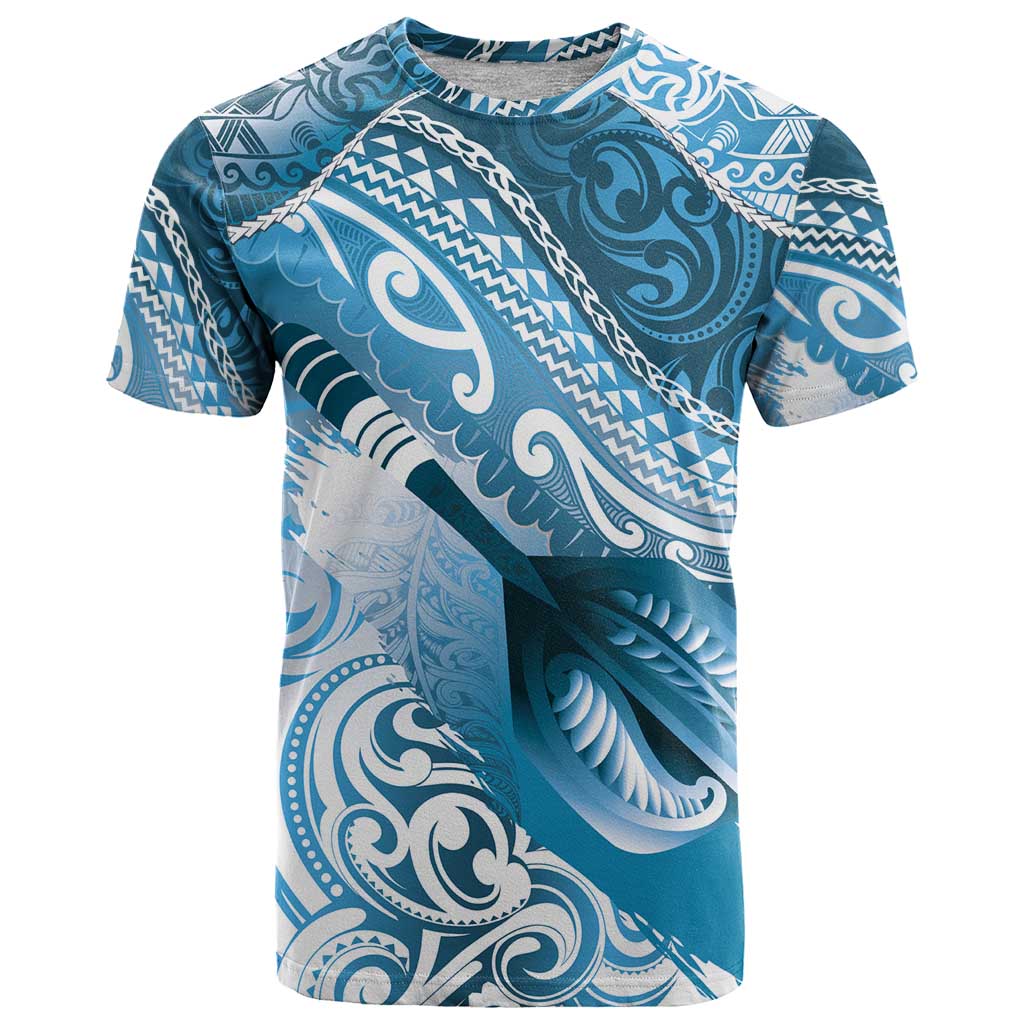 Personalised New Zealand Aotearoa Darts Masters T Shirt Maori Art Tattoo with Tribal Dart Symbol Blue - Polynesian Pride