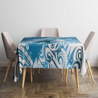 Personalised New Zealand Aotearoa Darts Masters Tablecloth Maori Art Tattoo with Tribal Dart Symbol Blue - Polynesian Pride