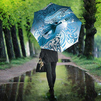 Personalised New Zealand Aotearoa Darts Masters Umbrella Maori Art Tattoo with Tribal Dart Symbol Blue - Polynesian Pride