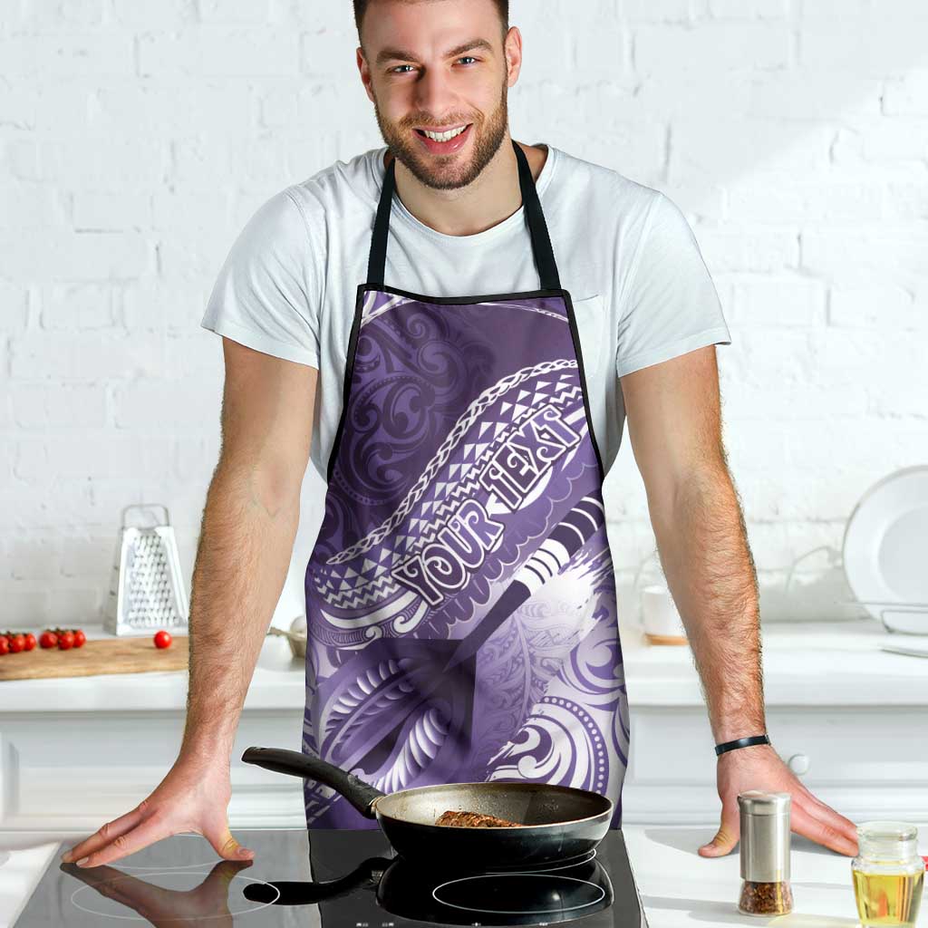 Personalised New Zealand Aotearoa Darts Masters Apron Maori Art Tattoo with Tribal Dart Symbol Purple - Polynesian Pride