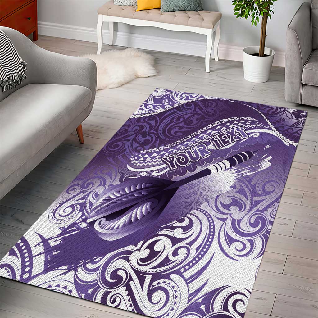 Personalised New Zealand Aotearoa Darts Masters Area Rug Maori Art Tattoo with Tribal Dart Symbol Purple - Polynesian Pride