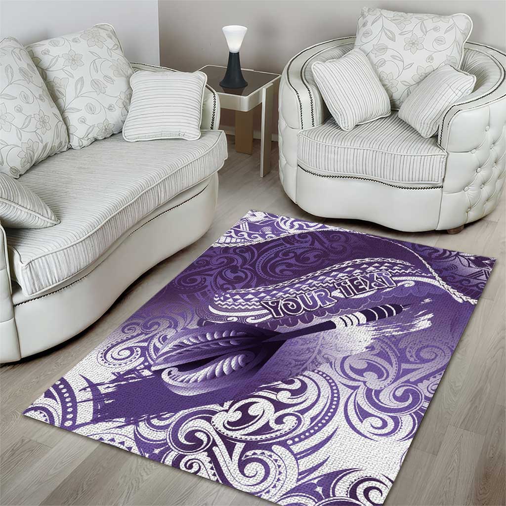 Personalised New Zealand Aotearoa Darts Masters Area Rug Maori Art Tattoo with Tribal Dart Symbol Purple - Polynesian Pride