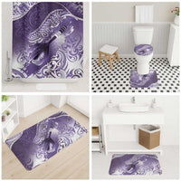 Personalised New Zealand Aotearoa Darts Masters Bathroom Set Maori Art Tattoo with Tribal Dart Symbol Purple - Polynesian Pride