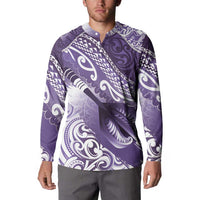 Personalised New Zealand Aotearoa Darts Masters Button Sweatshirt Maori Art Tattoo with Tribal Dart Symbol Purple - Polynesian Pride
