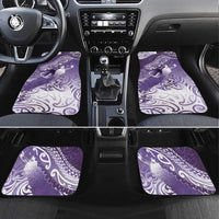Personalised New Zealand Aotearoa Darts Masters Car Mats Maori Art Tattoo with Tribal Dart Symbol Purple - Polynesian Pride