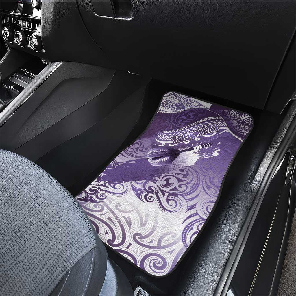 Personalised New Zealand Aotearoa Darts Masters Car Mats Maori Art Tattoo with Tribal Dart Symbol Purple - Polynesian Pride