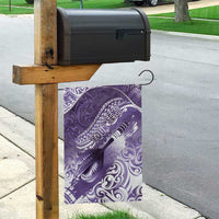 Personalised New Zealand Aotearoa Darts Masters Garden Flag Maori Art Tattoo with Tribal Dart Symbol Purple - Polynesian Pride