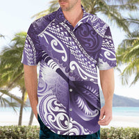 Personalised New Zealand Aotearoa Darts Masters Hawaiian Shirt Maori Art Tattoo with Tribal Dart Symbol Purple - Polynesian Pride