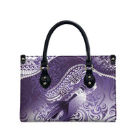 Personalised New Zealand Aotearoa Darts Masters Leather Bag Maori Art Tattoo with Tribal Dart Symbol Purple - Polynesian Pride