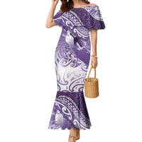 Personalised New Zealand Aotearoa Darts Masters Mermaid Dress Maori Art Tattoo with Tribal Dart Symbol Purple - Polynesian Pride