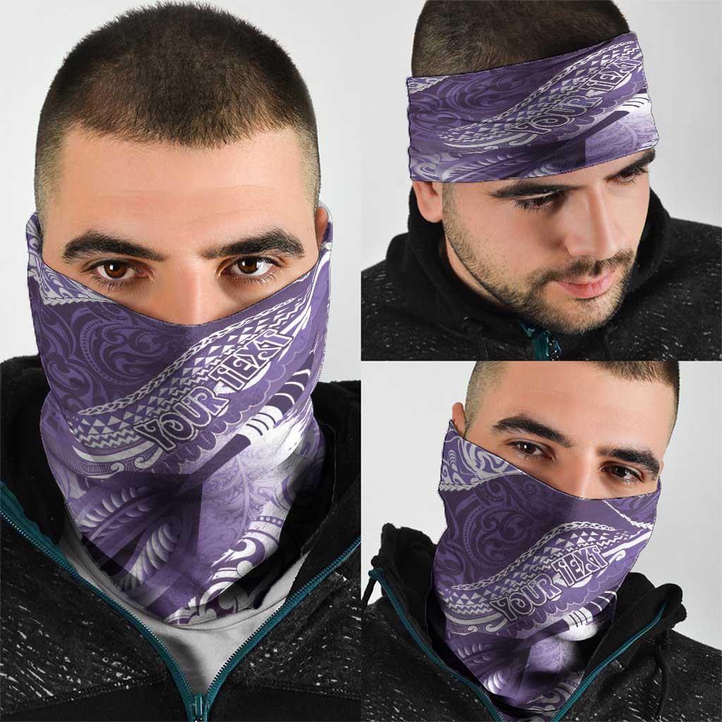 Personalised New Zealand Aotearoa Darts Masters Neck Gaiter Maori Art Tattoo with Tribal Dart Symbol Purple - Polynesian Pride