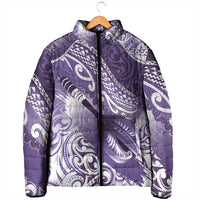 Personalised New Zealand Aotearoa Darts Masters Padded Jacket Maori Art Tattoo with Tribal Dart Symbol Purple - Polynesian Pride