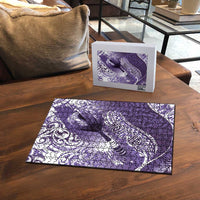 Personalised New Zealand Aotearoa Darts Masters Puzzle Maori Art Tattoo with Tribal Dart Symbol Purple - Polynesian Pride