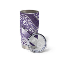 Personalised New Zealand Aotearoa Darts Masters Tumbler Cup Maori Art Tattoo with Tribal Dart Symbol Purple - Polynesian Pride