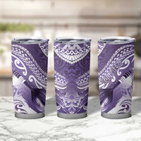 Personalised New Zealand Aotearoa Darts Masters Tumbler Cup Maori Art Tattoo with Tribal Dart Symbol Purple - Polynesian Pride