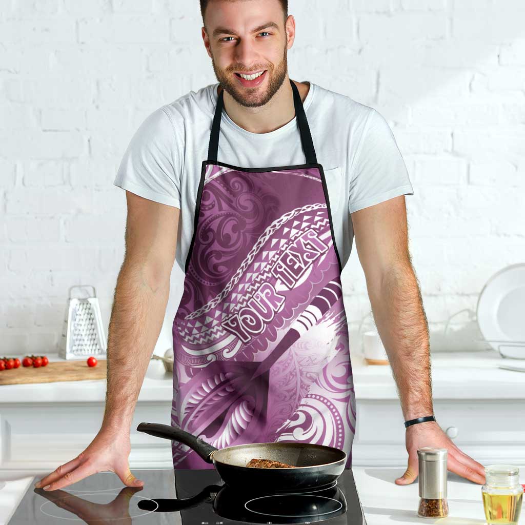 Personalised New Zealand Aotearoa Darts Masters Apron Maori Art Tattoo with Tribal Dart Symbol Pink - Polynesian Pride