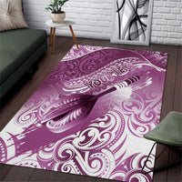 Personalised New Zealand Aotearoa Darts Masters Area Rug Maori Art Tattoo with Tribal Dart Symbol Pink - Polynesian Pride