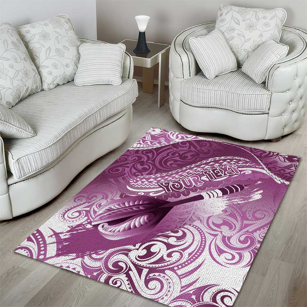 Personalised New Zealand Aotearoa Darts Masters Area Rug Maori Art Tattoo with Tribal Dart Symbol Pink - Polynesian Pride