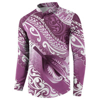 Personalised New Zealand Aotearoa Darts Masters Button Sweatshirt Maori Art Tattoo with Tribal Dart Symbol Pink - Polynesian Pride