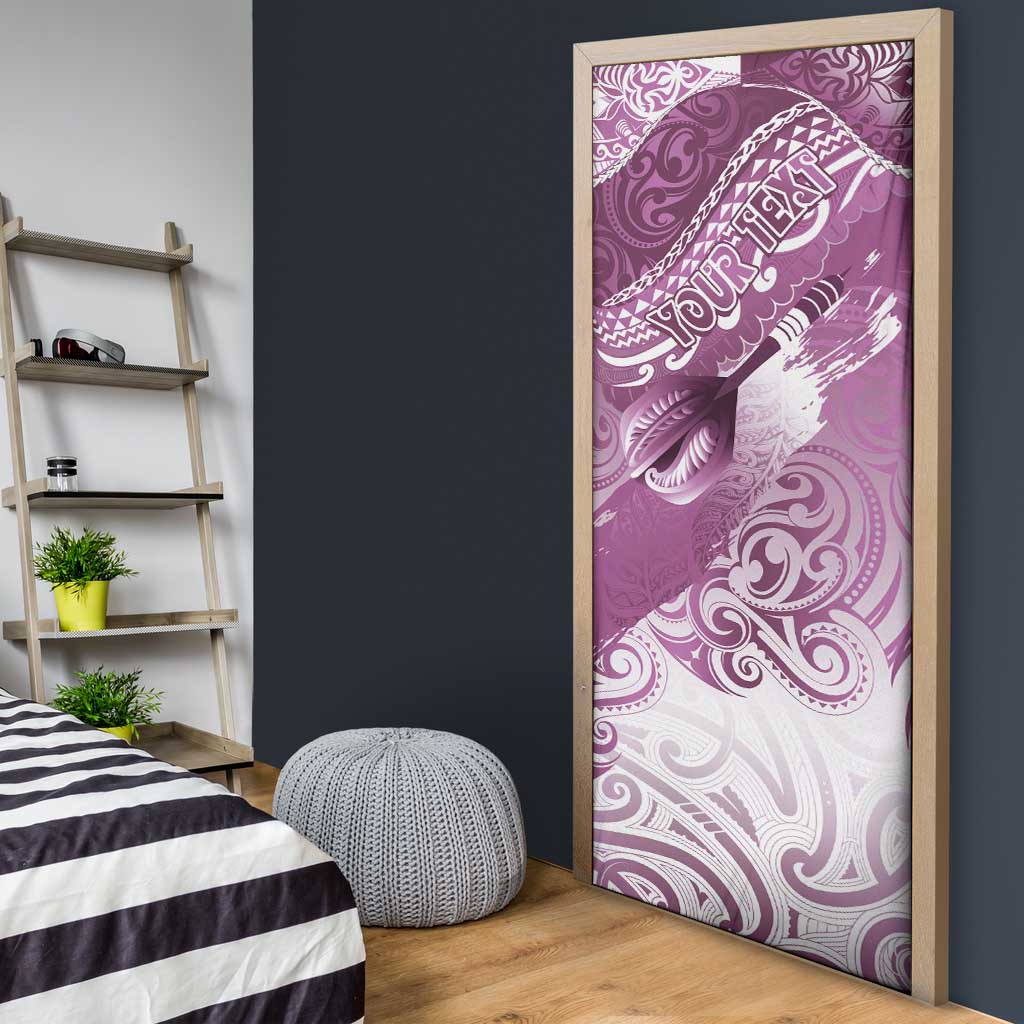 Personalised New Zealand Aotearoa Darts Masters Door Cover Maori Art Tattoo with Tribal Dart Symbol Pink - Polynesian Pride