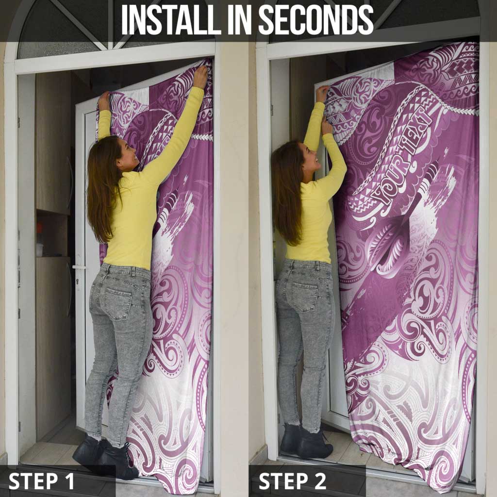 Personalised New Zealand Aotearoa Darts Masters Door Cover Maori Art Tattoo with Tribal Dart Symbol Pink - Polynesian Pride