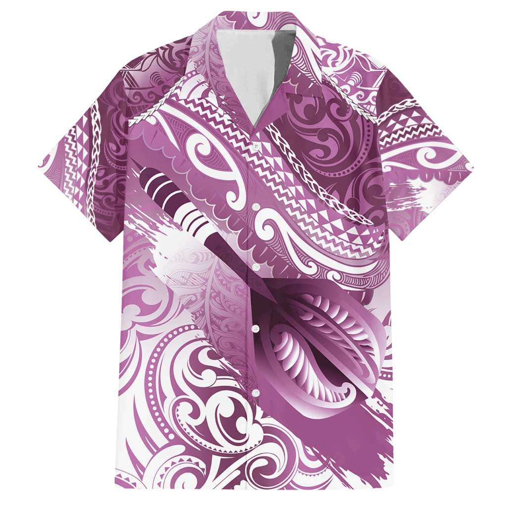 Personalised New Zealand Aotearoa Darts Masters Family Matching Long Sleeve Bodycon Dress and Hawaiian Shirt Maori Art Tattoo with Tribal Dart Symbol Pink - Polynesian Pride