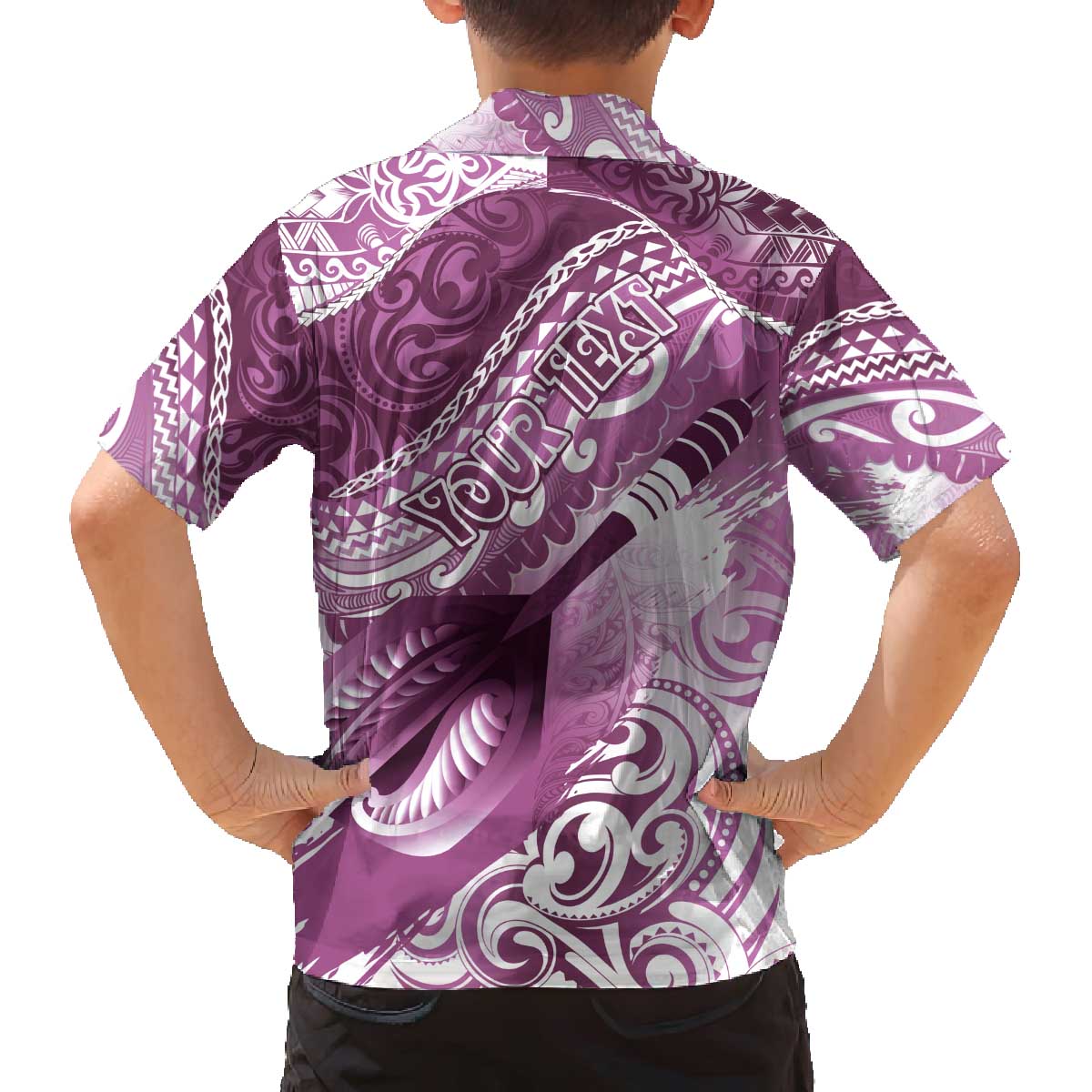 Personalised New Zealand Aotearoa Darts Masters Family Matching Off The Shoulder Long Sleeve Dress and Hawaiian Shirt Maori Art Tattoo with Tribal Dart Symbol Pink - Polynesian Pride