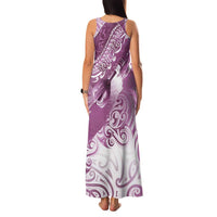 Personalised New Zealand Aotearoa Darts Masters Family Matching Tank Maxi Dress and Hawaiian Shirt Maori Art Tattoo with Tribal Dart Symbol Pink - Polynesian Pride