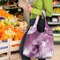 Personalised New Zealand Aotearoa Darts Masters Grocery Bag Maori Art Tattoo with Tribal Dart Symbol Pink - Polynesian Pride