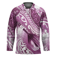 Personalised New Zealand Aotearoa Darts Masters Hockey Jersey Maori Art Tattoo with Tribal Dart Symbol Pink - Polynesian Pride