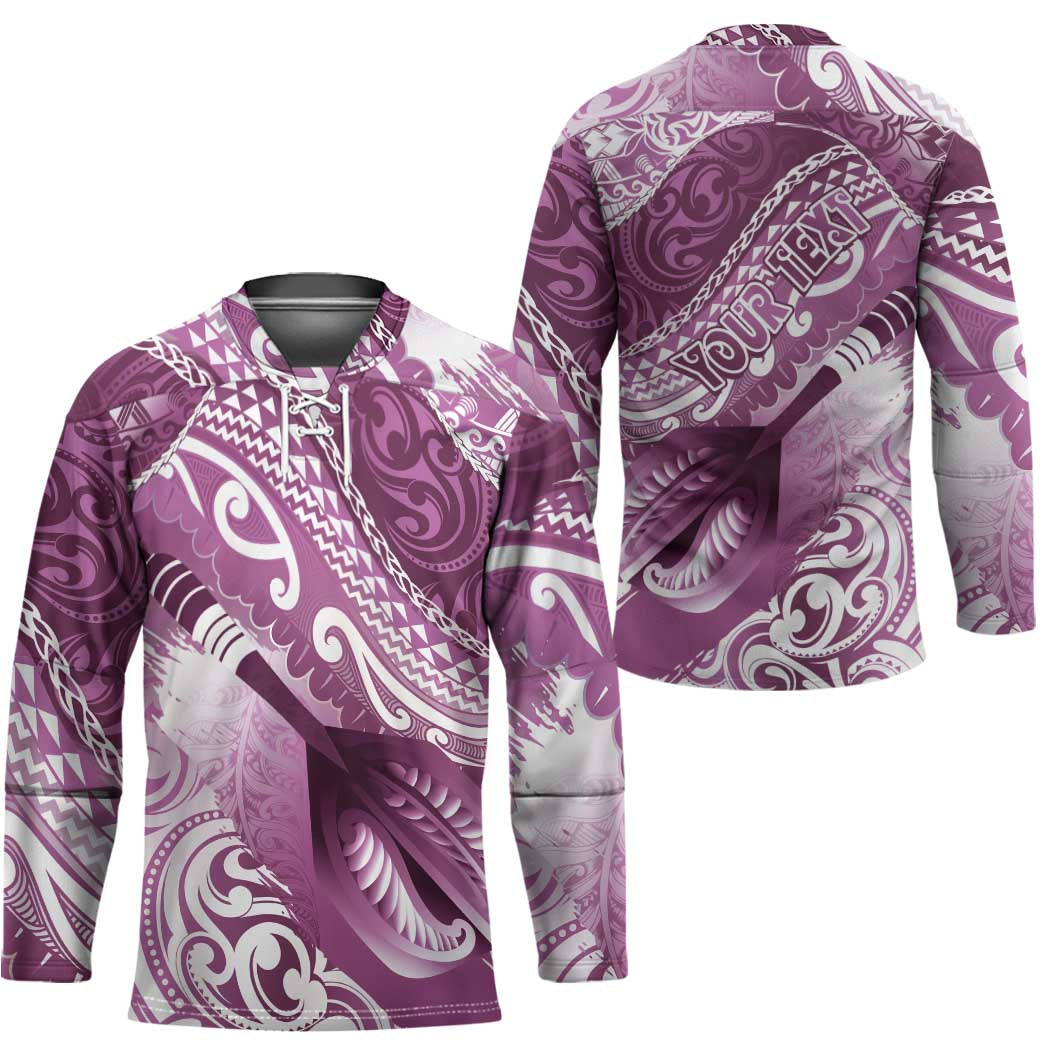 Personalised New Zealand Aotearoa Darts Masters Hockey Jersey Maori Art Tattoo with Tribal Dart Symbol Pink - Polynesian Pride