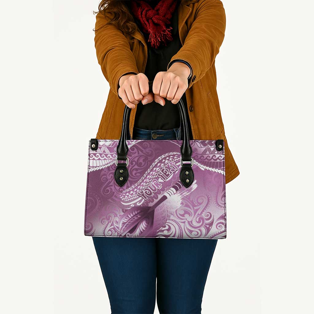 Personalised New Zealand Aotearoa Darts Masters Leather Bag Maori Art Tattoo with Tribal Dart Symbol Pink - Polynesian Pride