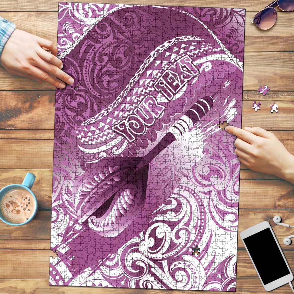 Personalised New Zealand Aotearoa Darts Masters Puzzle Maori Art Tattoo with Tribal Dart Symbol Pink - Polynesian Pride