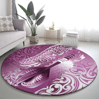 Personalised New Zealand Aotearoa Darts Masters Round Carpet Maori Art Tattoo with Tribal Dart Symbol Pink - Polynesian Pride